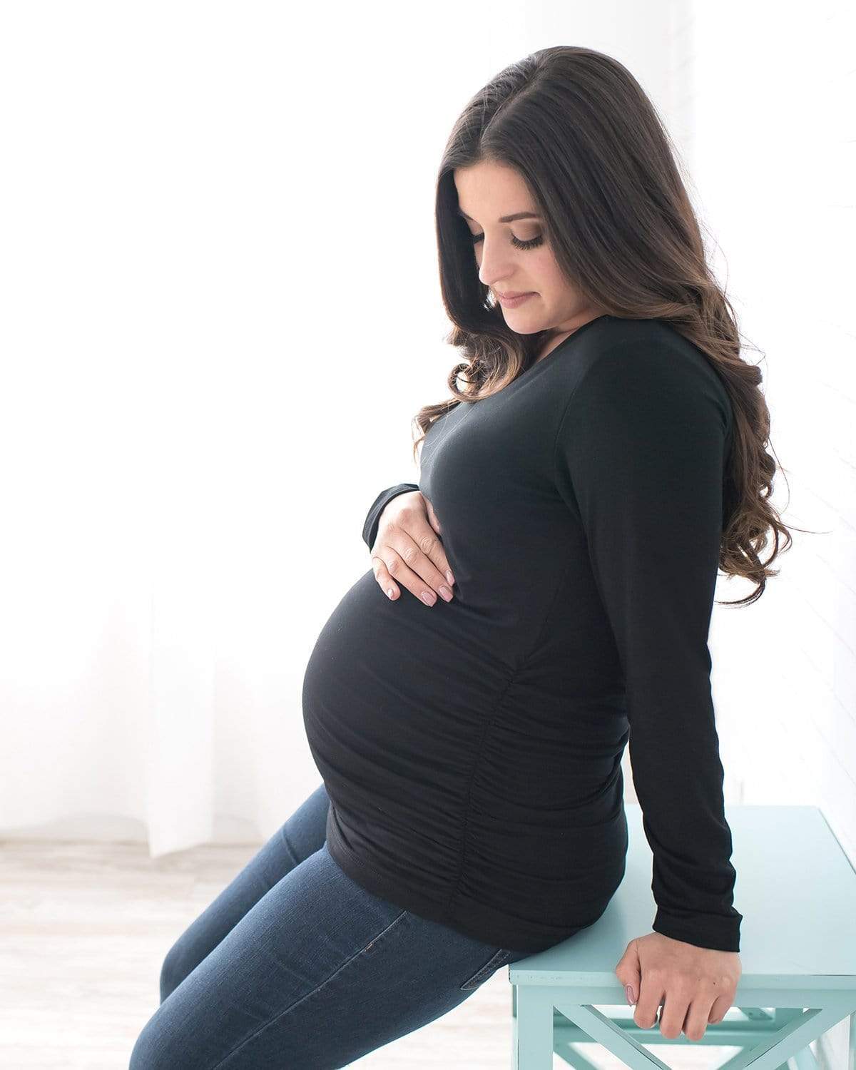Seraphine Maternity & Nursing Black Woven Top Size Small (4-6